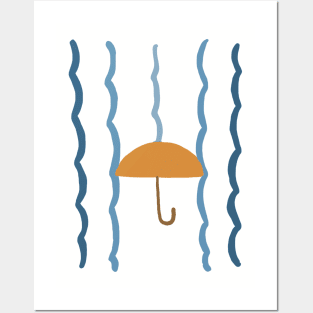 Umbrella on Rain Posters and Art